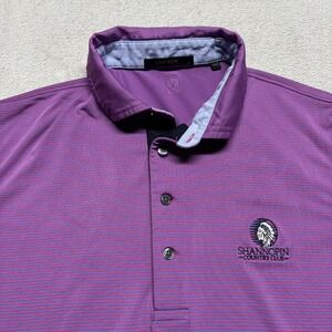 Greyson Men's L Purple Striped‎ Golf Performance Lightweight Polo Shannopin CC